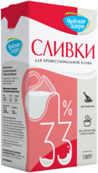 Сливки"Чудское озеро" 33% (1л)