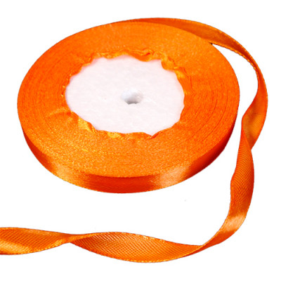 Лента атласная оранжевая 10мм (24), 30м 415024